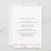 Minimale moderne terrazzopatroonroze bruiloft kaart (Achterkant)