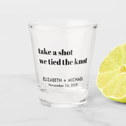 Minimale moderne tijd hebben we het niet huwelijk  shot glas (Voorkant)