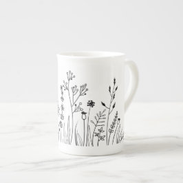 Minimale moderne trendy art Botanisch Porselein Kop