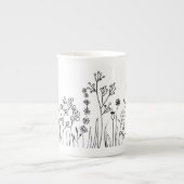 Minimale moderne trendy art Botanisch Porselein Kop (Voorkant)