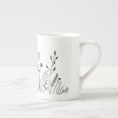 Minimale moderne trendy art Botanisch Porselein Kop (Rechts)