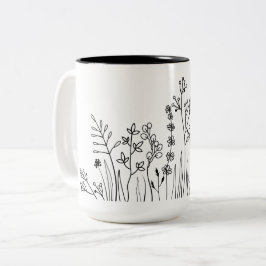 Minimale moderne trendy art Botanisch Tweekleurige Koffiemok