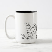 Minimale moderne trendy art Botanisch Tweekleurige Koffiemok (Links)