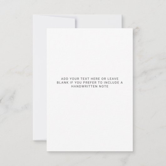 Minimale moderne Trendy Custom Wedding Photo Bedankkaart (Achterkant)