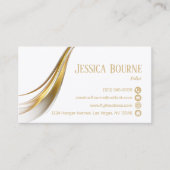 Minimale moderne trendy professionele QR code goud Visitekaartje (Voorkant)