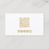 Minimale moderne trendy professionele QR code goud Visitekaartje (Achterkant)