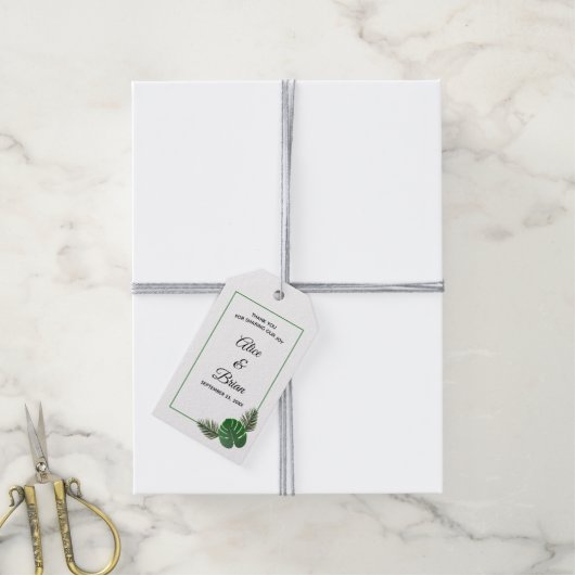 Minimale moderne tropische weddenschap cadeaulabel (Met Touw)