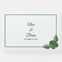 Minimale moderne tropische weddenschap gastenboek