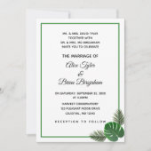 Minimale moderne tropische weddenschap kaart (Voorkant)