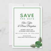 Minimale moderne tropische weddenschap save the date (Voorkant)