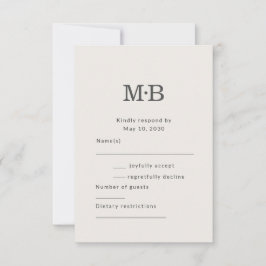 Minimale moderne trouw RSVP kaart voor een intieme
