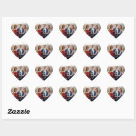 Minimale moderne trouwfoto bedanksticker hart sticker