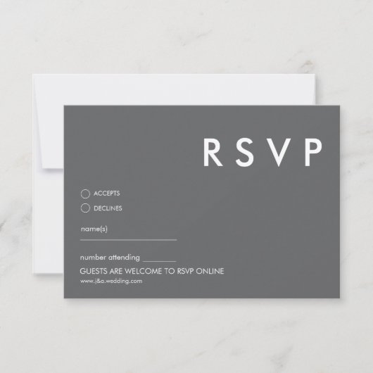 Minimale moderne trouwkaart RSVP Kaart (Voorkant)