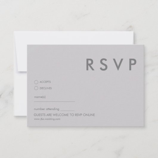 Minimale moderne trouwkaart RSVP Kaart (Voorkant)