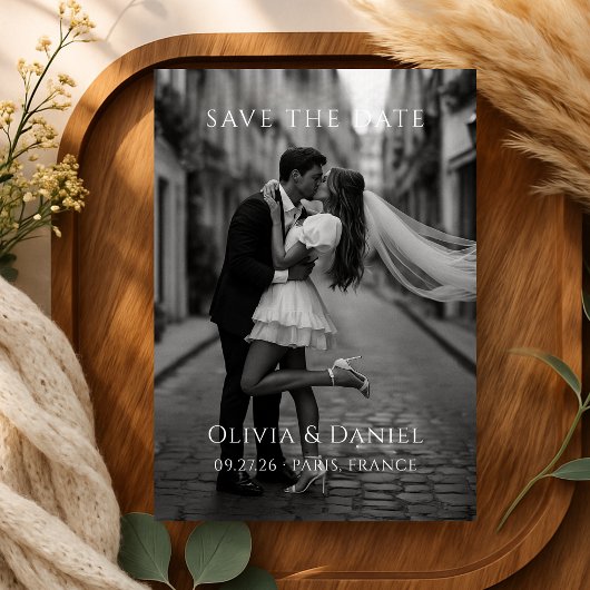 Minimale moderne trouwkaart 'Save the Date' Save The Date
