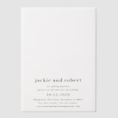 Minimale Moderne Trouwkaart Save the Date Vellum Uitnodigingen (Voorkant)