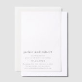 Minimale Moderne Trouwkaart Save the Date Vellum Uitnodigingen (Offset)