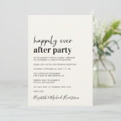 Minimale moderne trouwreceptie crèmekleurige uitno aankondiging (Staand voorkant)