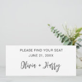 Minimale moderne trouwtafel zitplaats headerkaart kaart (Staand voorkant)