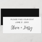 Minimale moderne trouwtafel zitplaats headerkaart kaart (Voorkant / Achterkant)