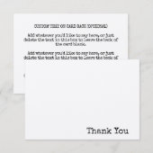 minimale moderne typemachine tekst eenvoudig kraft bedankkaart (Voorkant / Achterkant)