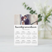 Minimale moderne Typografie 2017 Photo Calendar Briefkaart (Staand voorkant)