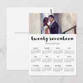 Minimale moderne Typografie 2017 Photo Calendar Briefkaart (Voorkant / Achterkant)