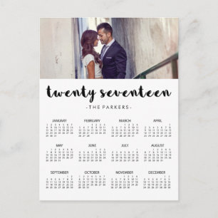 Minimale moderne Typografie 2017 Photo Calendar Briefkaart