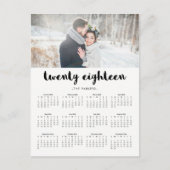 Minimale moderne Typografie 2018 Photo Calendar Briefkaart (Voorkant)