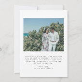 Minimale moderne typografie Boog Foto Bruiloft Save The Date (Achterkant)
