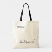Minimale moderne typografie bruidsmeisje cadeau tote bag (Achterkant)