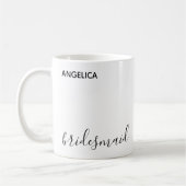 Minimale moderne typografie bruidsmeisje cadeau tr koffiemok (Links)