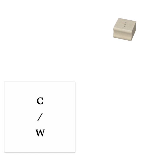 Minimale moderne typografie Bruiloft Monogram Rubberstempel (Gestempeld)