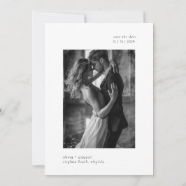 Minimale moderne typografie foto bruiloft opslaan save the date