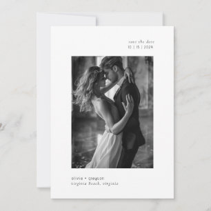 Minimale moderne typografie foto bruiloft opslaan save the date