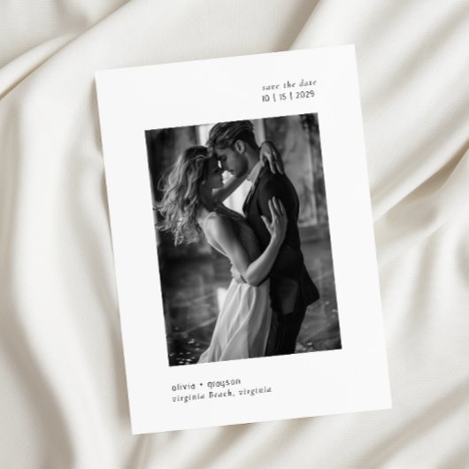 Minimale moderne typografie Fotobruiloft Save The Date