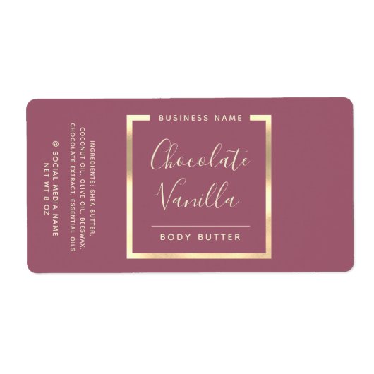 Minimale moderne typografie gouden lijst vierkant etiket (Voorkant)