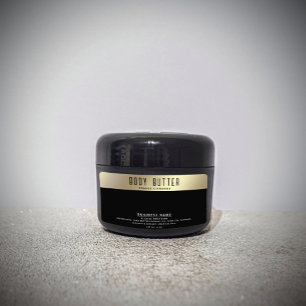 Minimale moderne typografie gouden zwarte label