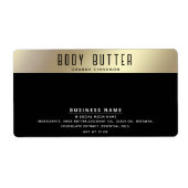 Minimale moderne typografie gouden zwarte label (Voorkant)