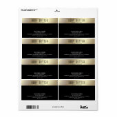 Minimale moderne typografie gouden zwarte label (Full Sheet)