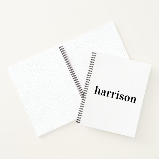 Minimale moderne typografie Monogram naam Notitieboek (Binnen)