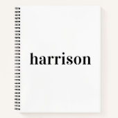 Minimale moderne typografie Monogram naam Notitieboek (Voorkant)