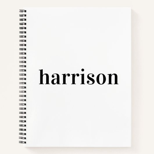 Minimale moderne typografie Monogram naam Notitieboek (Voorkant)