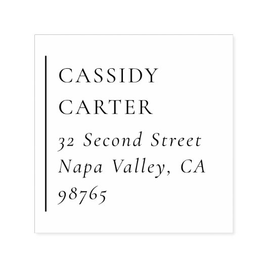 Minimale moderne typografie naam en retouradres  zelfinktende stempel (Design)