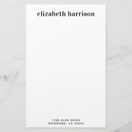 Minimale moderne Typografie Naam Return Address Briefpapier
