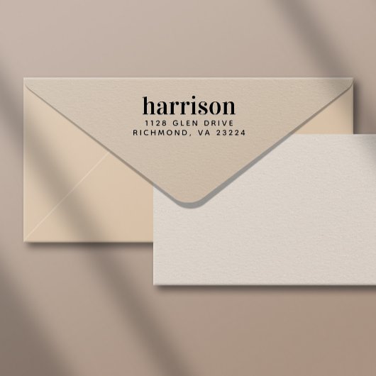 Minimale moderne Typografie Naam Return Address Rubberstempel