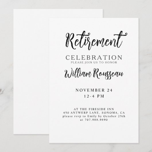 Minimale moderne Typografie Pan Inv Kaart (Voorkant / Achterkant)