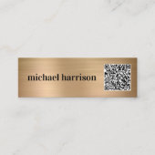 Minimale moderne typografie QR Code Gold Mini Visitekaartje (Voorkant)
