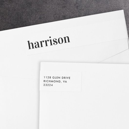 Minimale moderne Typografie Return Address