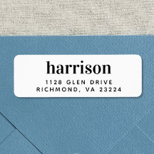 Minimale moderne Typografie Return Address